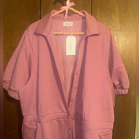 J BROOKS ARLEY SURPLICE BACK JUMPSUIT - OLD ROSE, 3XL - Picture 6 of 13